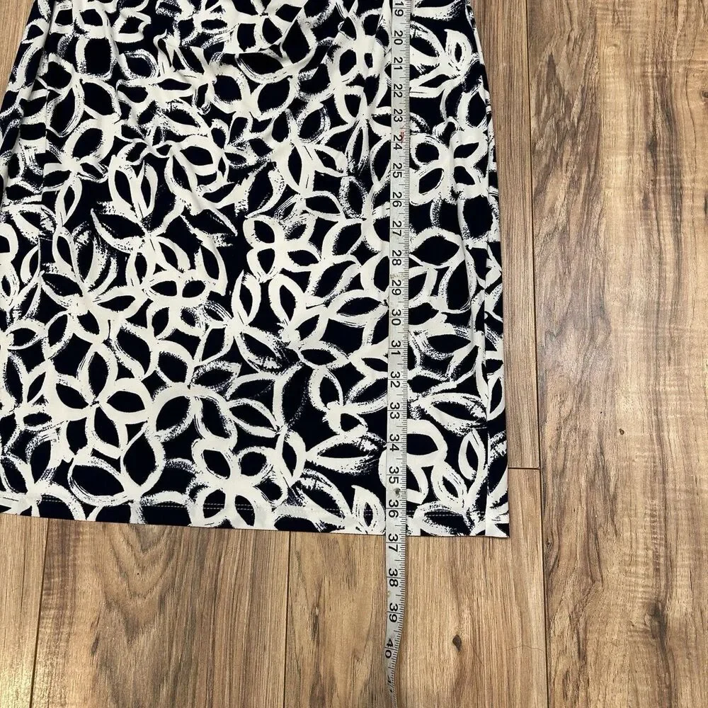 Lauren Ralph Lauren Women’s Dress Slinky Stretch Ruched Side Size 6 Geometric